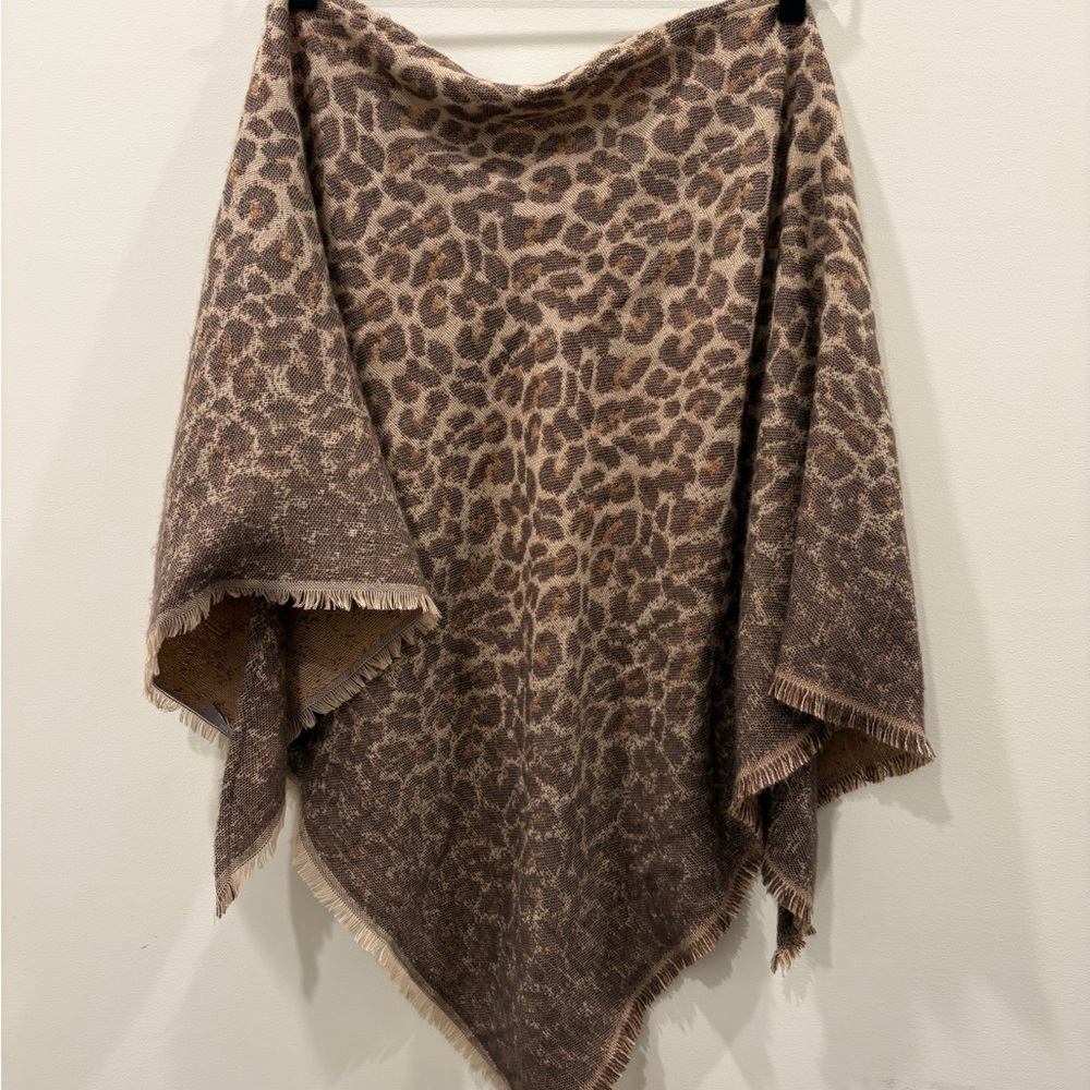 J. Jill Brown Leopard Print Wrap Scarf